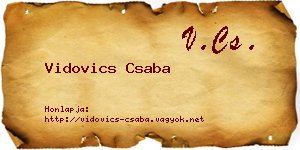 Vidovics Csaba névjegykártya